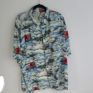 Big Dog Shirt Mens 3XL Short Sleeve Tropical Print